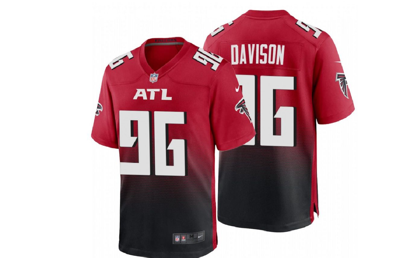 Men Atlanta Falcons #96 Tyeler Davison Nike Red Game NFL Jersey->customized nfl jersey->Custom Jersey
